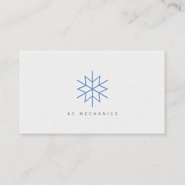 Blue Snowflake AC Business Card (Front)