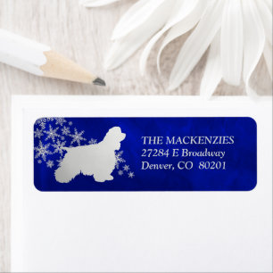Blue Snowflake American Cocker Return Address