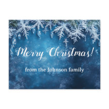 Blue snowflake and ice Christmas design