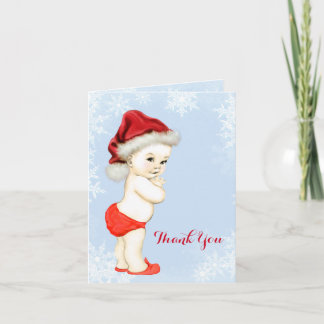 Blue Snowflake Baby Boy Shower Thank You