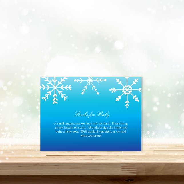 Blue Snowflake Books For Baby Shower Game Enclosure Card (Creator Uploaded)