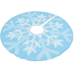 Blue snowflake brushed polyester tree skirt