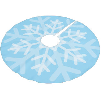 Blue snowflake brushed polyester tree skirt