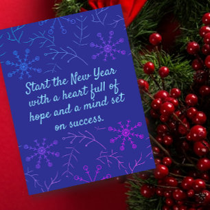 Blue Snowflake Christmas Flat Holiday Card