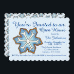 Blue Snowflake Christmas Hanukkah Holiday Party Invitation<br><div class="desc">Invitation features an original illustration of a pretty blue snowflake sugar cookie, with blue text and accents. Just personalise with your information for a fun holiday party or housewarming party or Christmas or Hanukkah open house invitation. Don't see what you're looking for? Need help with customisation? Contact Rebecca to have...</div>