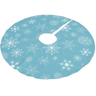 Blue Snowflake Christmas holiday Tree Skirt