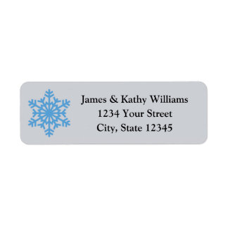 Blue Snowflake Christmas Return Address Labels