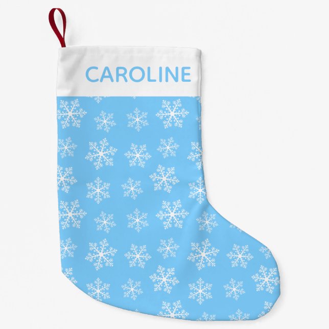 Blue Snowflake Christmas Stocking (Front)
