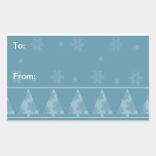 Blue Snowflake Christmas Tree Stickers