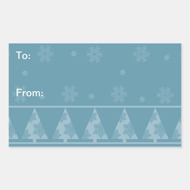 Blue Snowflake Christmas Tree Stickers (Front)