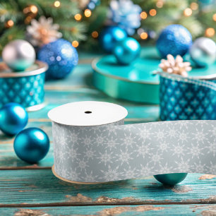 Blue Snowflake Coordinating Satin Ribbon