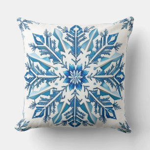 ❄️ Blue Snowflake Cosy Winter Home Style ✨ Cushion