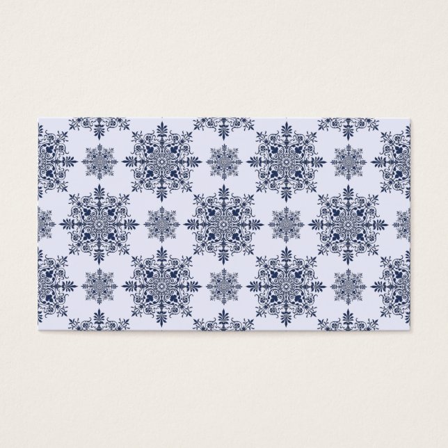 Blue Snowflake Damask Pattern (Front)