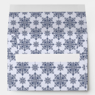 Blue Snowflake Damask Pattern Envelope