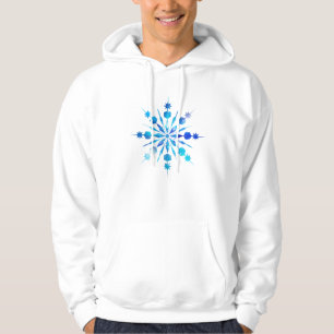 Blue Snowflake Design Hoodie
