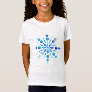 Blue Snowflake Design T-Shirt