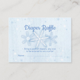 Blue Snowflake Diaper Raffle Tickets