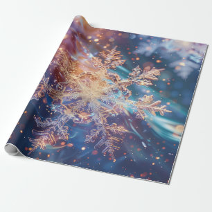 Blue Snowflake Digital Art Wrapping Paper