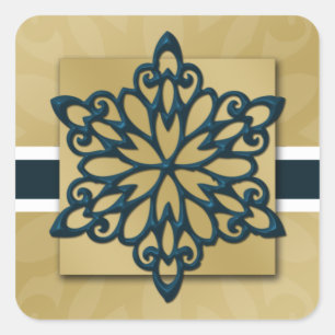 blue snowflake envelope seal