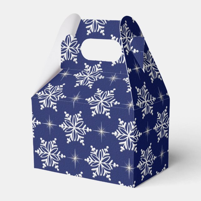 Blue Snowflake Favour Box (Front Side)