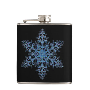 Blue Snowflake Flask