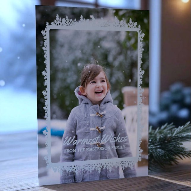 Blue Snowflake Frame Holiday Photo Card (Blue Snowflake Frame Holiday Photo Card)