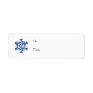Blue Snowflake Gift Tag Label