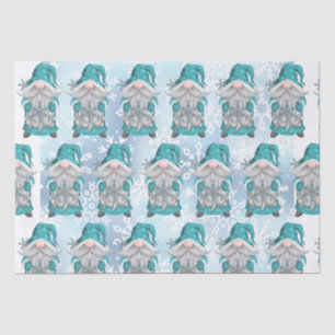 Blue Snowflake Gnome Tissue Paper
