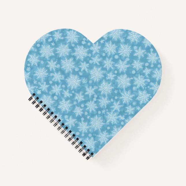 Blue Snowflake Heart Notebook (Front)