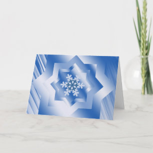 Blue Snowflake Holiday Card