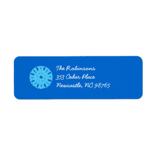 Blue Snowflake Holiday Return Address Label