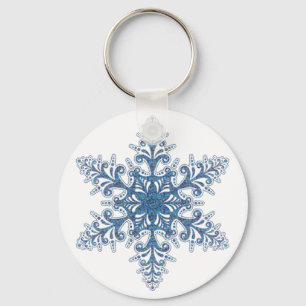 Blue Snowflake Key Chain