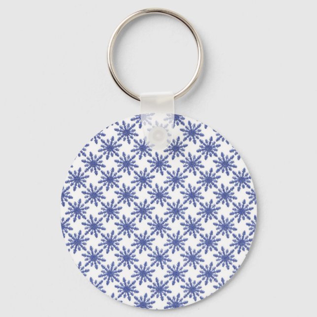 Blue Snowflake Keychain (Front)