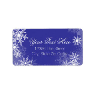 Blue Snowflake Label