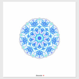 Blue Snowflake Mandala Boho Vinyl Sticker