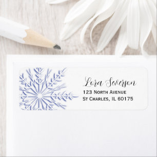 Blue Snowflake on White