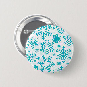 Blue Snowflake Pattern 6 Cm Round Badge