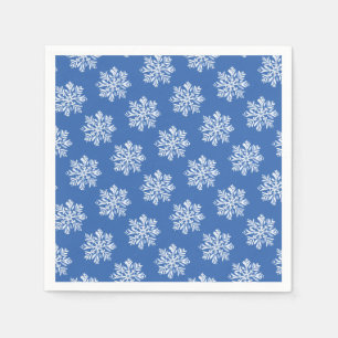Blue Snowflake Pattern Christmas Holiday  Napkin