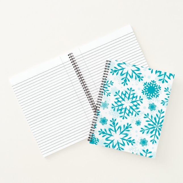 Blue Snowflake Pattern Notebook (Inside)