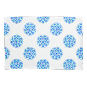 Blue Snowflake Pattern Pillow Case