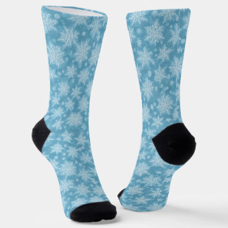 Blue Snowflake Pattern  Socks