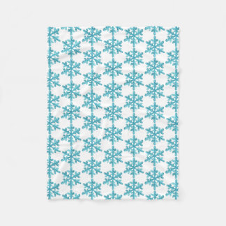 Blue Snowflake Pattern Winter Fleece Blanket
