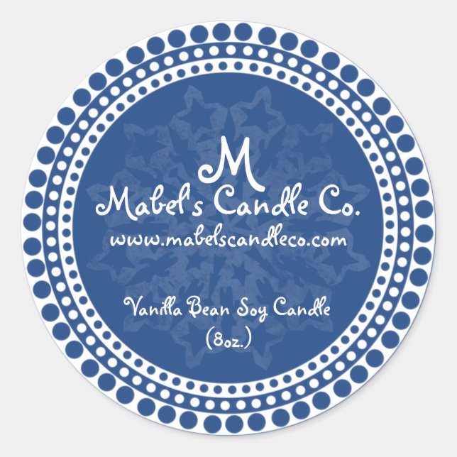 Blue Snowflake Product Label Stickers (Front)