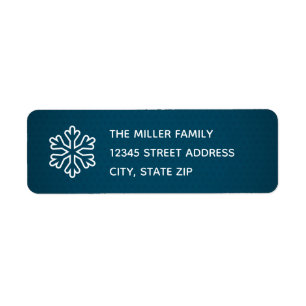 Blue Snowflake - Return Address Label