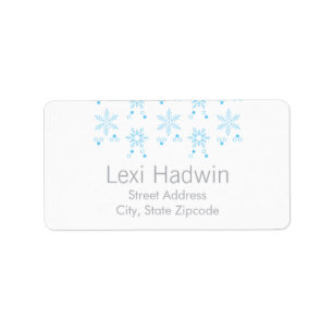 Blue Snowflake   Return Address Label