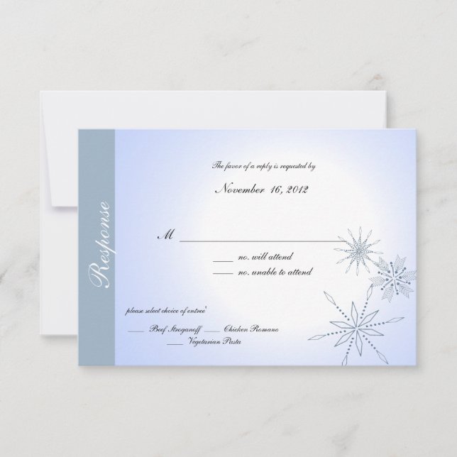 Blue Snowflake RSVP Card (Front)