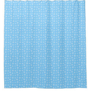 Blue Snowflake Shower Curtain