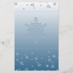 Blue Snowflake Stationery