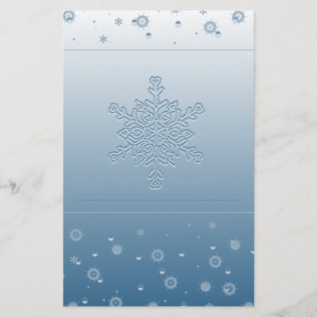 Blue Snowflake Stationery (Front)