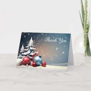 Blue Snowflake Thank You Note Card